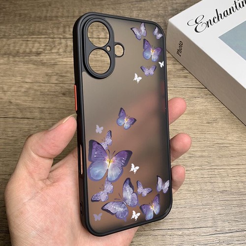 For iPhone 16 Pro Max 15 14 13 12 11 Matte Hard Butterfly Hybrid Back Case Cover - Zdjęcie 10 z 23