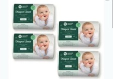 Naturally Natures Bamboo Diaper Liners 400 Sheets 4 Pack Gentle and Soft Chlo...