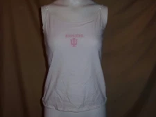 INDIANA HOOSIERS Camisole Tank Top w/ Shelf Bra Womens Large NwT white