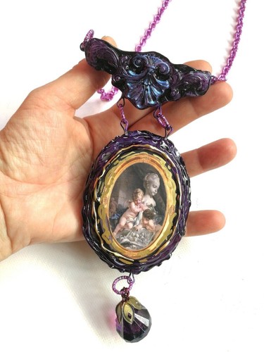 Guardian Angel Talisman Amulet Magic Necklace Pendant Luxury Victorian Gothic - Picture 5 of 24