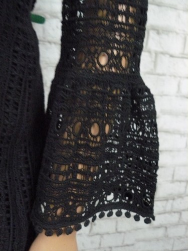 $498 Nanette Lepore Black Free Spirit Frock Crochet Lace Shift Dress 6 NEW N296 - Picture 9 of 10