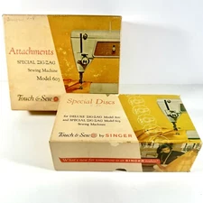 Singer Vintage Attachments 161819 & Fashion Discs 21976 for 603 Sewing Machine