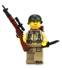 Battle Brick TAN WW2 Single Soldier US Army made with real LEGO minfig