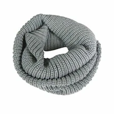Wrapables Thick Knitted Winter Warm Infinity Scarf, Grey_1
