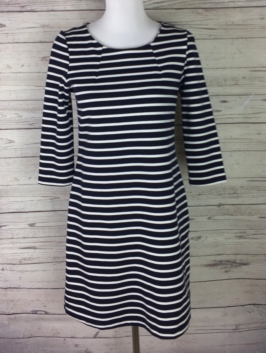 GAP Shift Dress Womens Size S Blue White Striped 3/4 Sleeve Ponte - Main Image