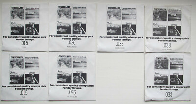 NOS intage Fender Electric Guitar Strings Lot 015 026 032 038 Nickle Wound