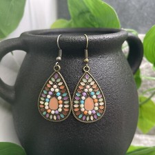 2  Bronze-tone Earring Set Bohemian Retro Drop Dangle New Free Ship A1175