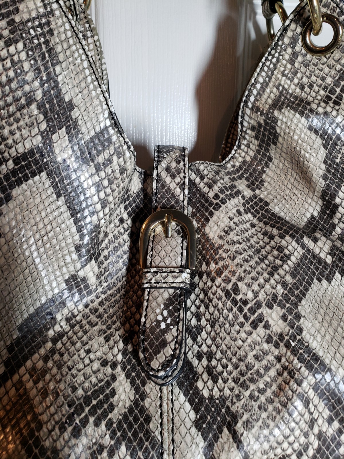 Talbots Python Leather Handbag Large - image 2