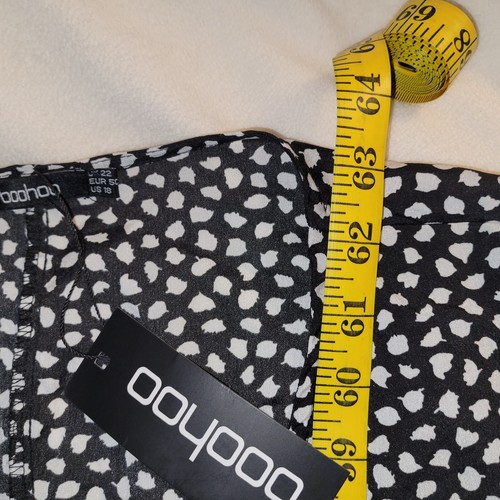 Boohoo Plus Dotty Wrap Tie Waist Maxi Dress Size 22 Black Short Sleeve Flowy - Picture 6 of 11
