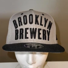 NWT Brooklyn Brewery Hat Black Embroidered Snapback Adjustable Baseball Cap FLAW