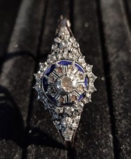 Bracciale antico rosetta con smalto in oro 9K e diamanti