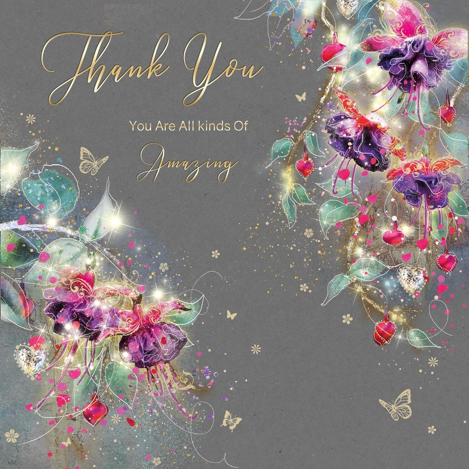 Thank You Card Blank Inside - Foil Finish - Cherry Orchard 6.2"" x 6.2""