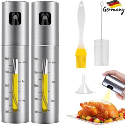 2x Öl Sprayer Zerstäuber 5 in 1 Ölsprüher Ölspender Bürste Trichter Cooking