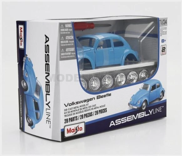 MAISTO 39926BL-KIT VOLKSWAGEN - BEETLE KAFER MAGGIOLINO 1974 - BLUE - 1/24 - Immagine 2 di 2