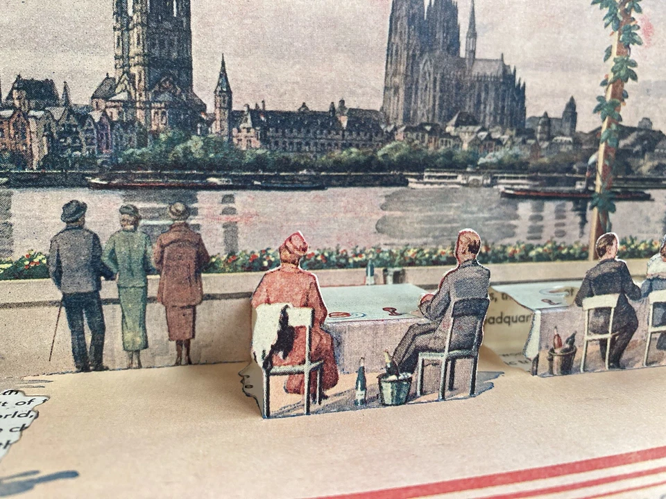 Antique Travel Guides Rhine Fold Out Panoramic Mayence to Cologne Map Germany - Image 3 of 4