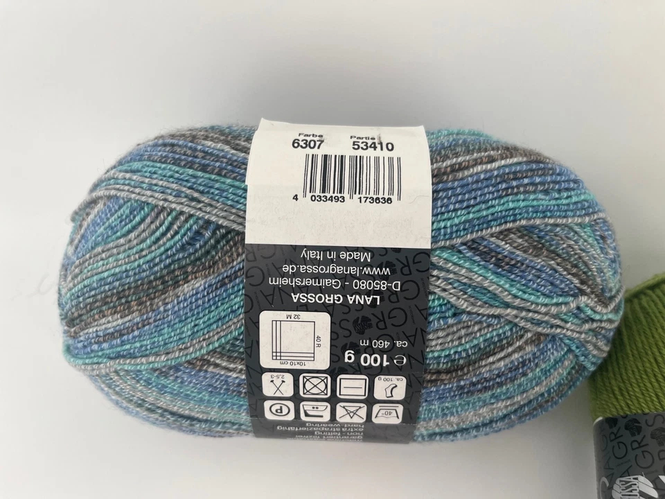 Lot of 3 Lana Grossa Meilenweit Light Fingering Yarn | Wool/Nylon Blend - Image 2 of 4