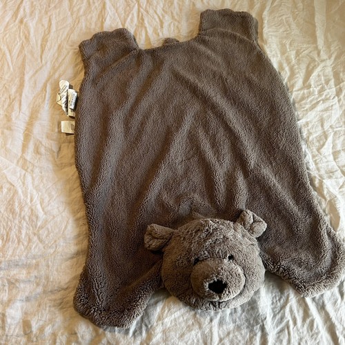Pottery Barn Kids Bear Plush Play Mat Blanket Rug Faux Fur Baby Blankie Pbk