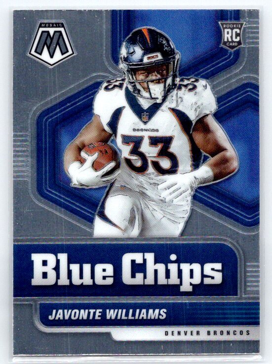 Javonte Williams 2021 Panini Mosaic Rookie Blue Chips #14