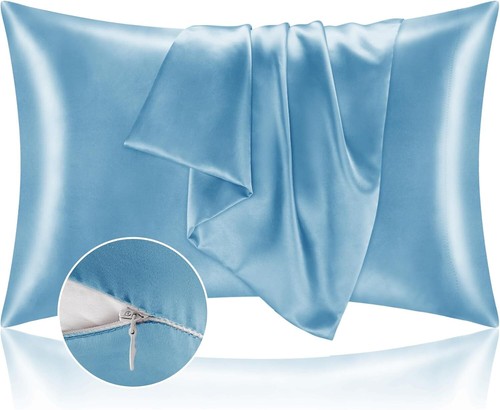 Satin Kissenbezug mit Reißverschluss 2er Pack Standardgröße 20x26 Koralle Seide wie Kühlend - Bild 38 von 46
