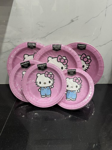 Hello Kitty Pink Paper Plates Dessert And Dinner - 第 1/2 張圖片
