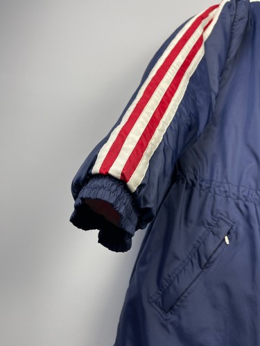 Vintage Adidas Parka Soccer Long Hooded Jacket Blue Logo L - Picture 9 of 12