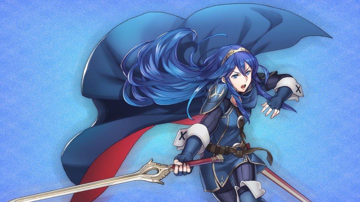 Anime lucina fire emblem blue eyes sword hair Playmat Game Mat