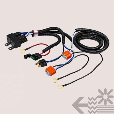 Auto H4 Halogen Scheinwerfer Booster Kabelbaum Anschluss Relais Stromsparend 12V