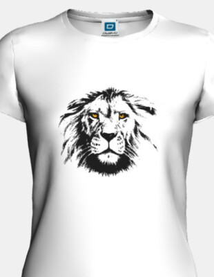 Herren T-Shirt Kurzarm M44I18 Weiß Tiermuster