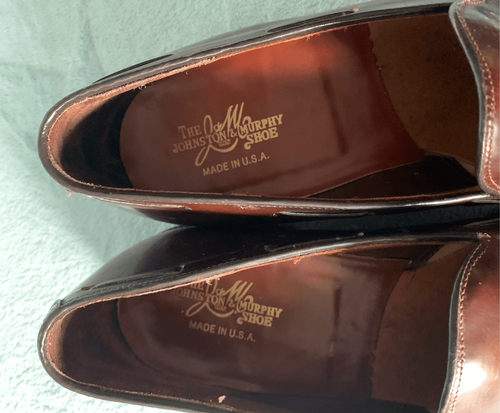 Scarpe eleganti Johnston & Murphy marrone punta quadrata NAPPA pelle uomo 9,5 D - Foto 3 di 8
