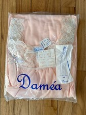 Vintage 70s NIP Damea Women  s Long Nightgown Pajama Large Pink Granny