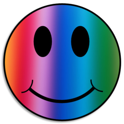 Rainbow Gradient Smiley Face - 100 Pack Circle Stickers 3 Inch - Smile Happy