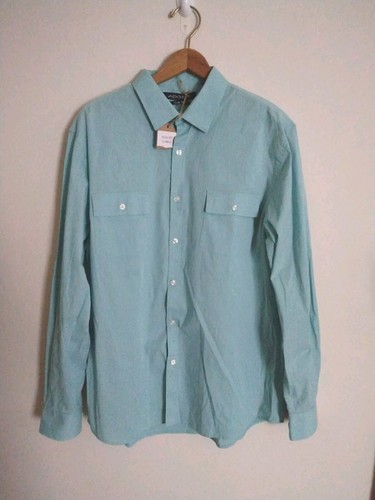 NWT Axist Mens Long Sleeve Button Down Shirt Pockets Teal Blue Size L Slim Fit - Picture 14 of 14