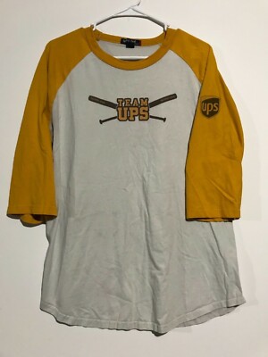 yellow and white baseball shirt