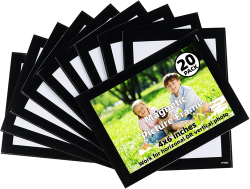 Magnetic Picture Frames for Lockers (4"X6",20 Pack),Magnet Photo Pockets/Greetin