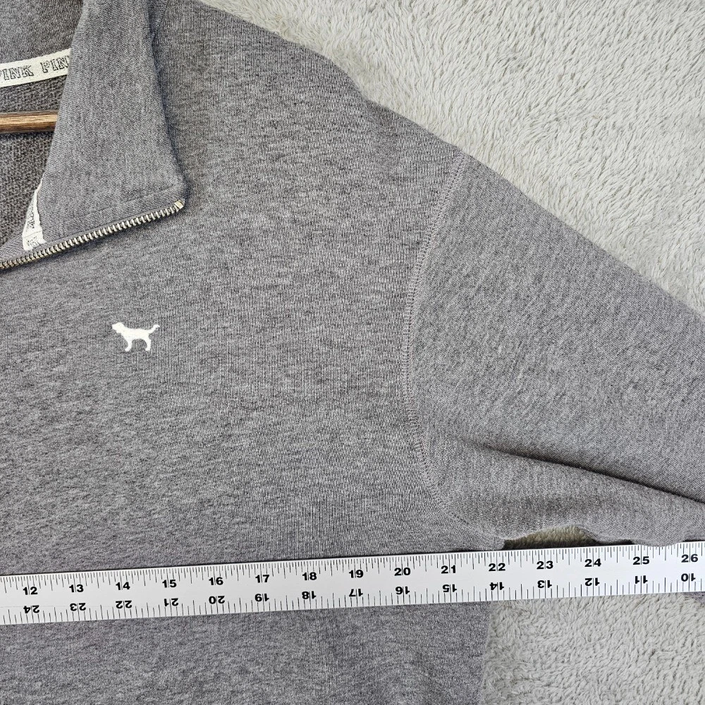 victoria-secret-vs pullover quarter zip 86 logo sweatshirt