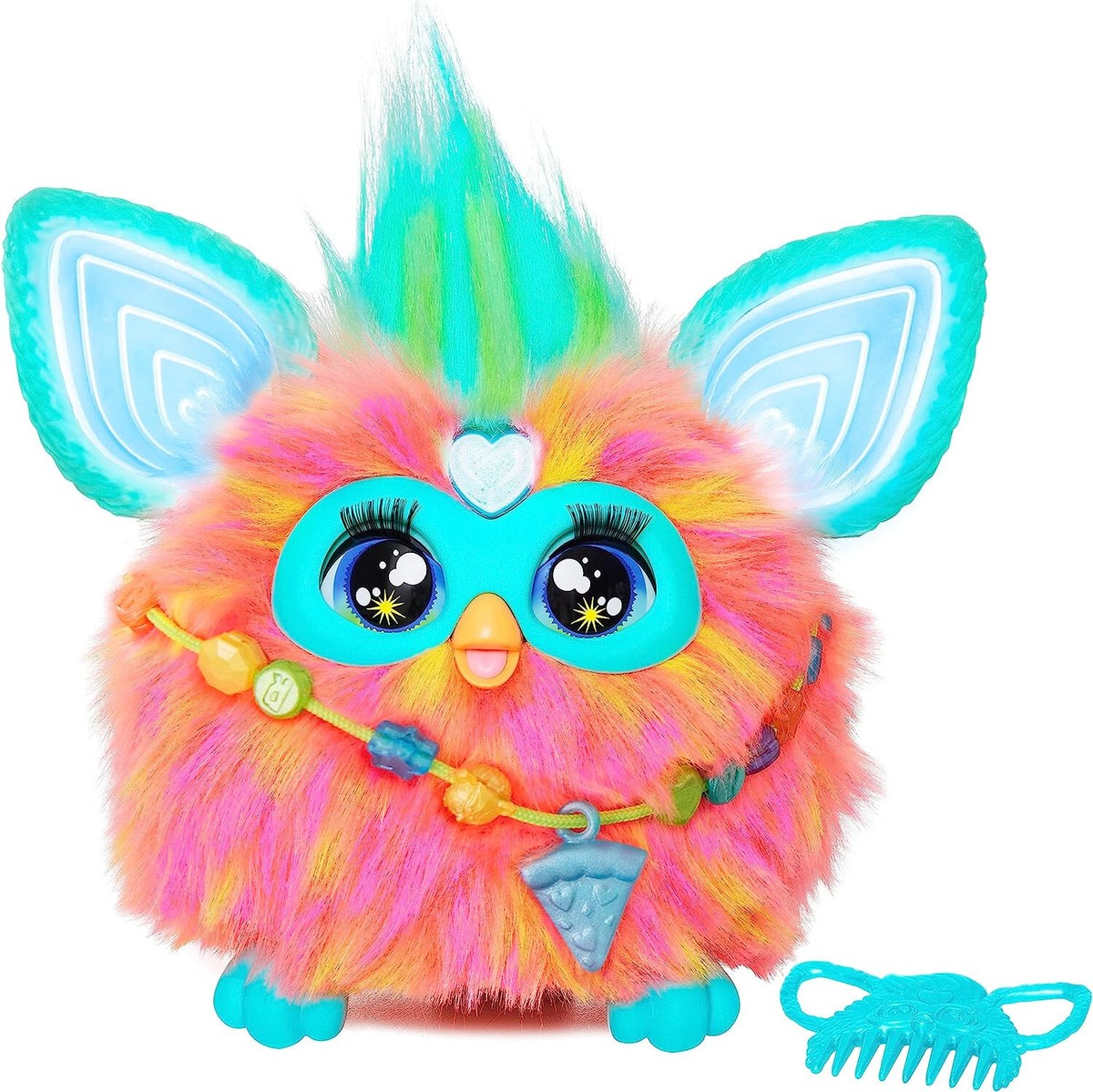 Furby 2023 Coral Pink Orange Aqua Interactive Plush 15pc IN STOCK