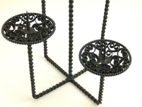 Mid Century Modern/Vintage 60s Black Iron Candelabra Umanoff Grenada Design - Picture 4 of 7