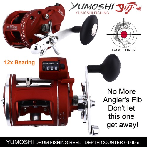 YUMOSHI PROFESSIONAL DRUM FISHING REEL ROD DEPTH GAUGE COUNTER OFFSET