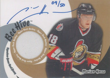 2004-05 Upper Deck Bee Hive Signature Game-Used Jersey Gold Marian Hossa #9/50