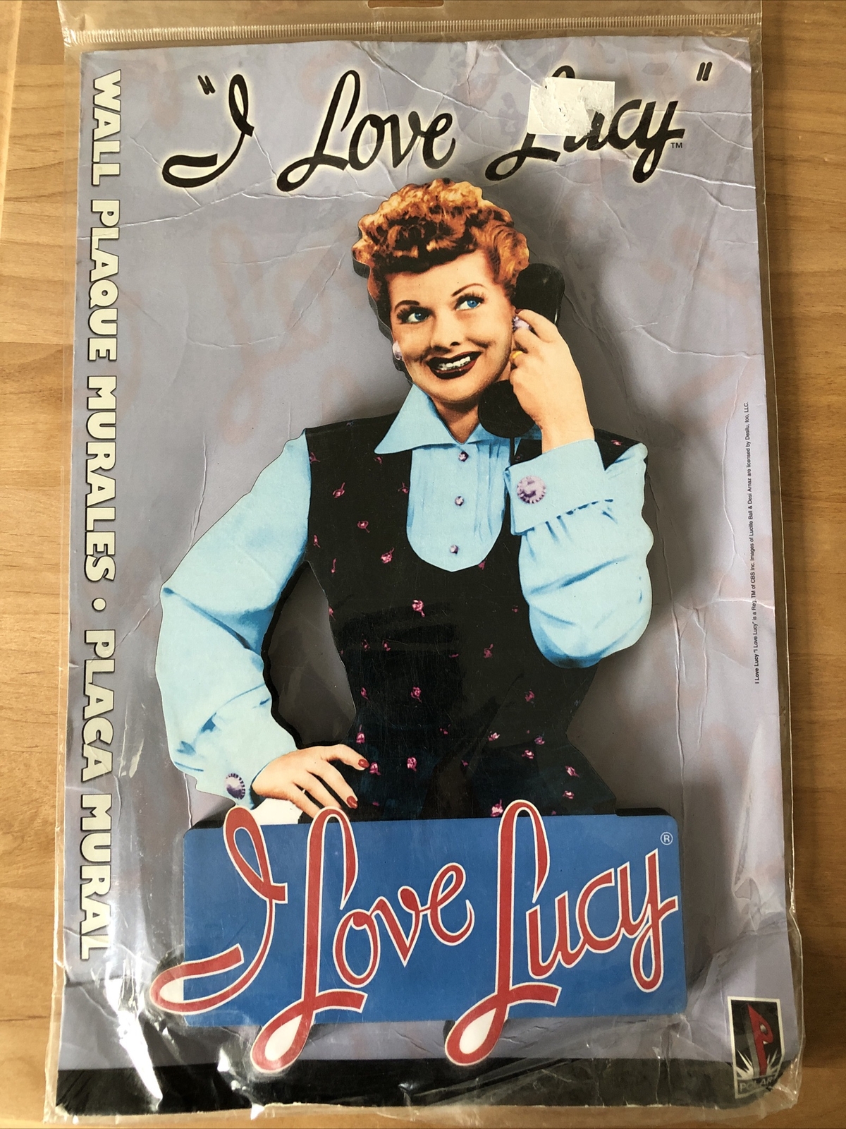 Retro I Love Lucy Wood Sign Wall Decor Lucille Ball 7x12 1/2 Inch Thick