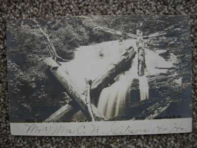 RPPC-KITCHENS CREEK FALLS-PA-RICKETTS GLEN PARK-1906-LUZERNE COUNTY-REAL PHOTO