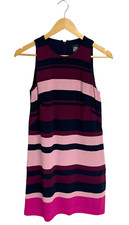 Ann Taylor women's Shift striped multicolor dress zip closure size 0