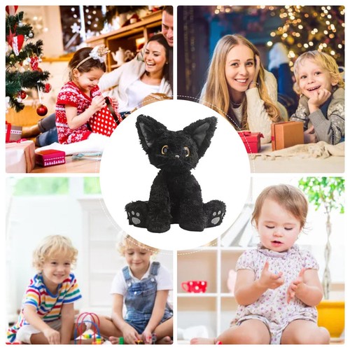 Cat Plush Cute Black Cat Animal Doll Toy 23cm Stuffed Animal Gift For Kids - Picture 5 of 5