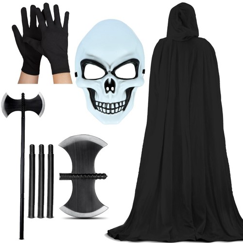 Adult Grim Reaper Costume Phantom of Darkness Death Reaper Halloween Fancy Dress - Picture 16 of 16