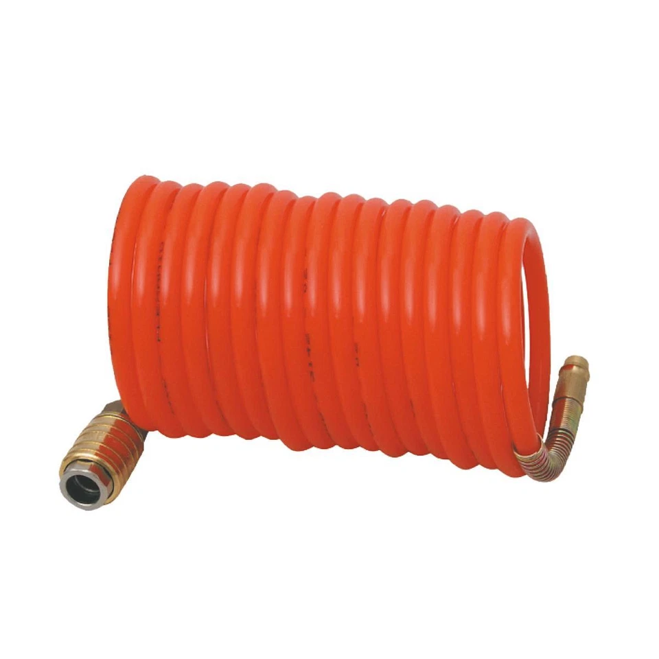 FASTER TOOL Druckluftschlauch 5 m Kompressorschlauch Spiralschlauch Schnell Kupplung