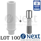 Lot X 100 Dental Plastic Castable Abutment non hex screws included