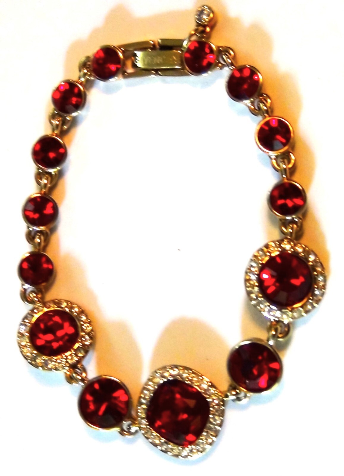 Givenchy Bracelet Ruby Red And Clear Crystals Pav… - image 2