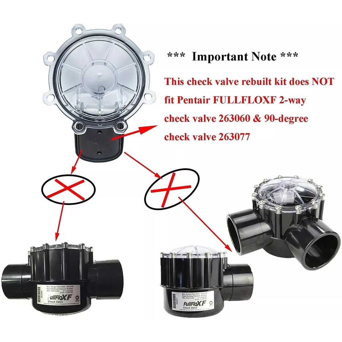 Clapet Anti-retour 2 Voies CPVC - Compatible Avec Ensemble Vanne 263042 Pour Piscine/spa - Neuf
