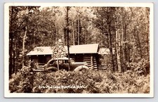 Arbutus Lake Cabin & Car Mayfield Michigan MI c1930s RPPC Photo Postcard