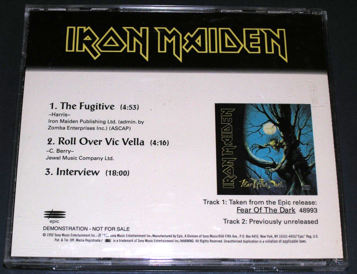 IRON MAIDEN The Fugitive RARE PROMO ONLY CD Single 1992